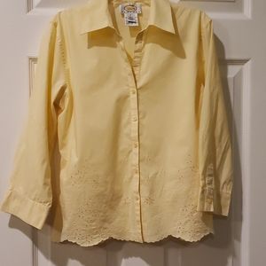 💖Host Pick💖 Talbots 3/4 length sleeve blouse eyelet detail